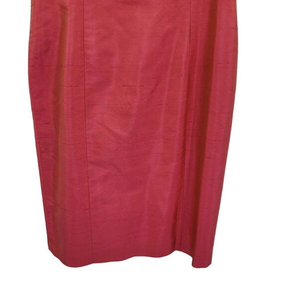 Ann Taylor Petites Iridescent Pink Silk Cocktail Dress 2P Sleeveless Tea Sheath - Picture 8 of 11